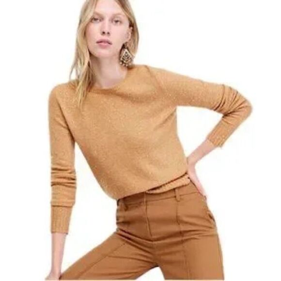 Peck & Peck Gold Crew Neck Merino Wool Sweater - Picture 1 of 5